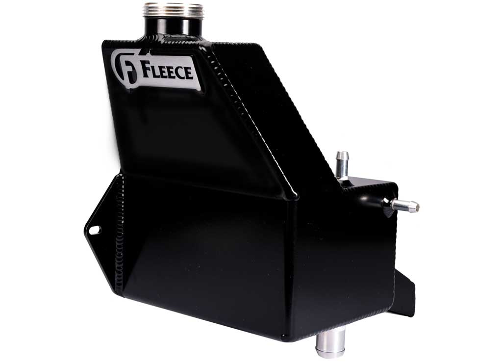 Fleece Performance Fabricated Aluminum Coolant Reservoir — Gloss Black