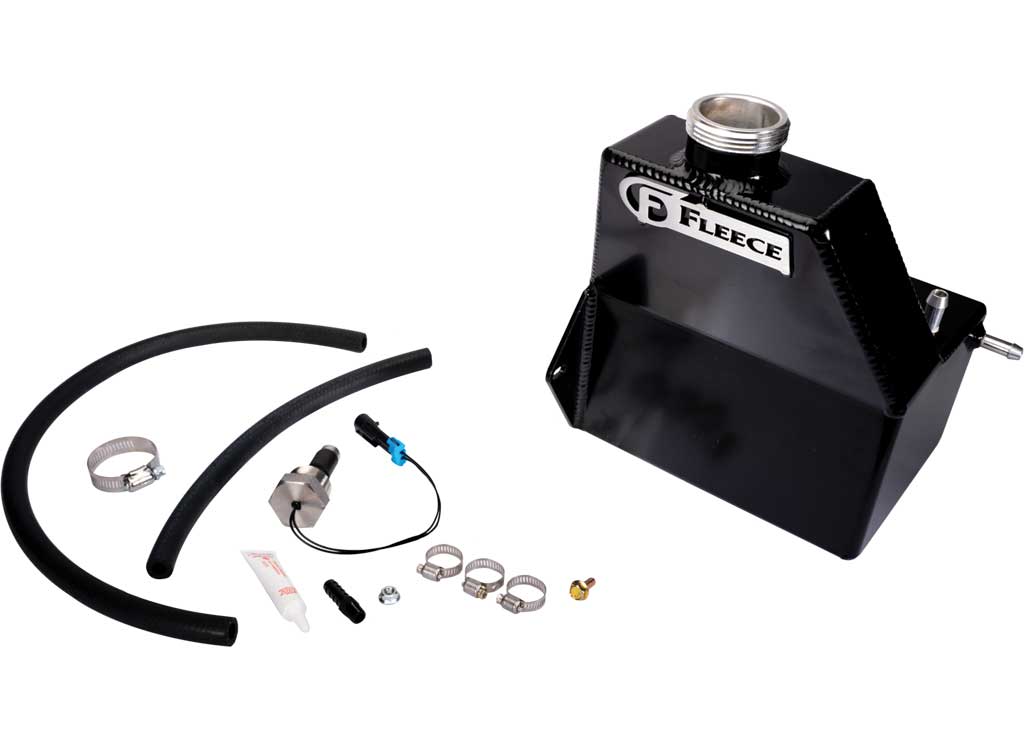 Fleece Performance Fabricated Aluminum Coolant Reservoir — Gloss Black
