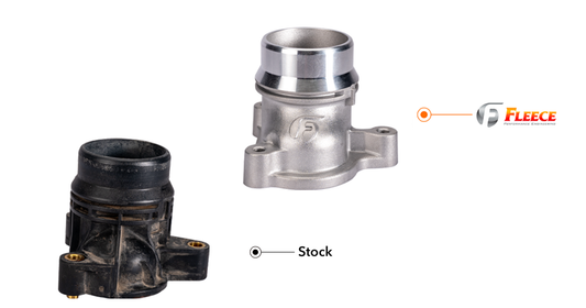 Fleece Performance Cast Aluminum Thermostat Housing — 2011-2025 6.7L Power Stroke